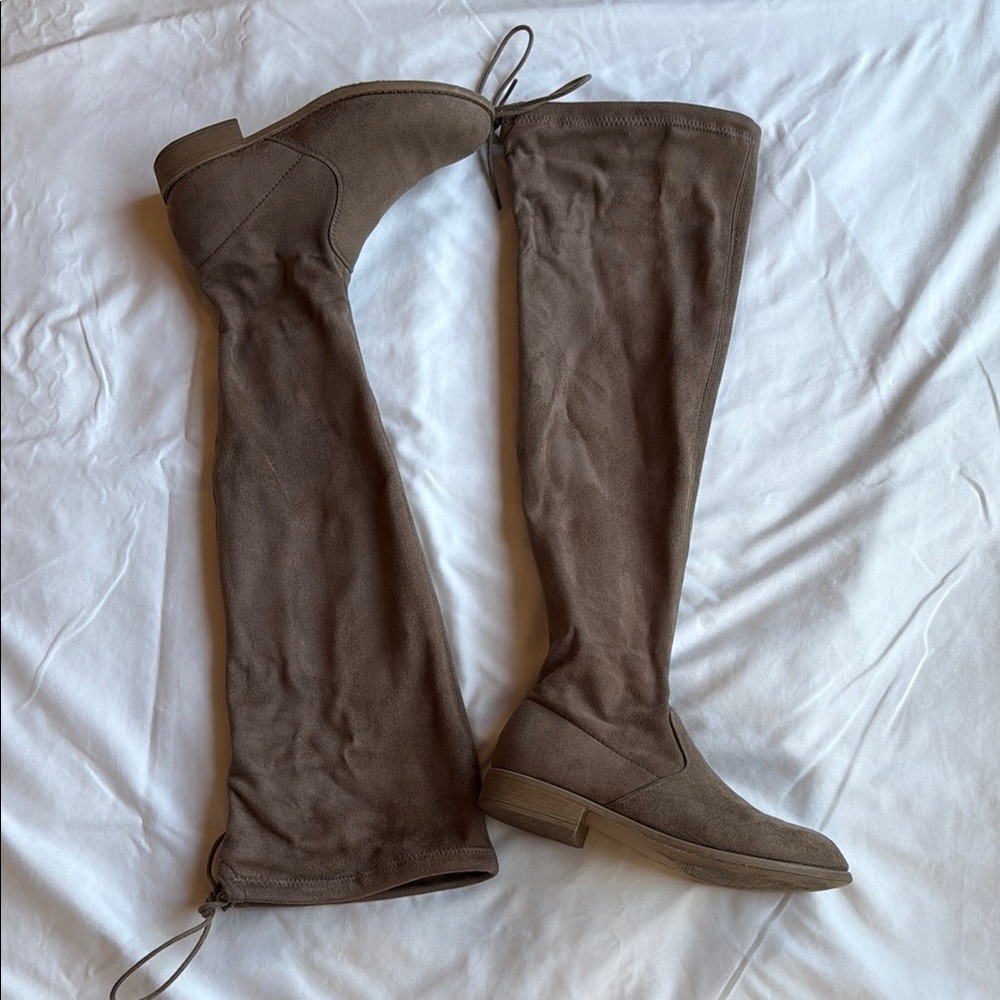 Wild Diva Tan Over the Knee Boots